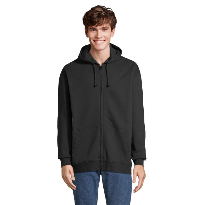 Veste zip à capuche unisexe personnalisable CARTER Noir 1